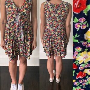 Vintage 1990's Floral Babydoll Sundress 90's Grunge Babydoll Mini Dress